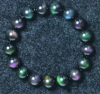 Rainbow Purple Green Eye Obsidian Bracelet
