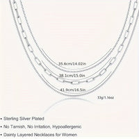 Sterling Silver Plated Layered Necklaces For Women