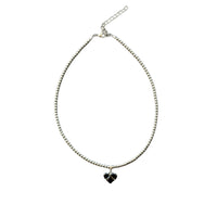 Cold Black Heart-shaped Zircon Pendant Necklace For Women