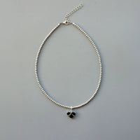 Cold Black Heart-shaped Zircon Pendant Necklace For Women