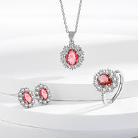 Full Diamond Necklace Ring Earrings Female Accessories Suit