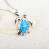 Opal Turtle Necklace Turtle Pendant Clavicle Chain