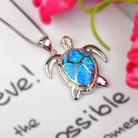 Opal Turtle Necklace Turtle Pendant Clavicle Chain