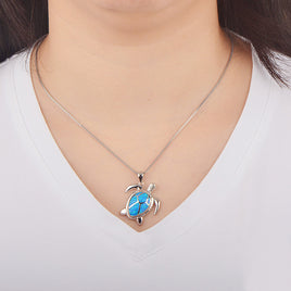 Opal Turtle Necklace Turtle Pendant Clavicle Chain