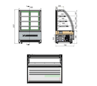 UPRIGHT ROUND CAKE SHOWCASE 1200 MM FRIDGE DF127D