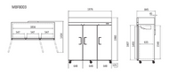 TOP MOUNTED 3 DOOR FREEZER 1976 MM MBF8003