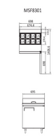1 DOOR SANDWICH PREP TABLE FRIDGE 698 MM MSF8301