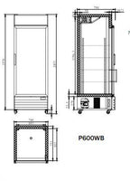 Atosa SINGLE GLASS DOOR MOUNTED FRIDGE 700 MM P600WB 2+2 Years Warrany