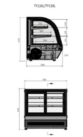 COUNTERTOP ROUND CASE SHOWCASE 700 MM FRIDGE TY110L