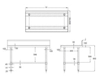 WORK BENCH WITH SPLASH BACK WTS7 W900 X D700 X H900 WTS709B